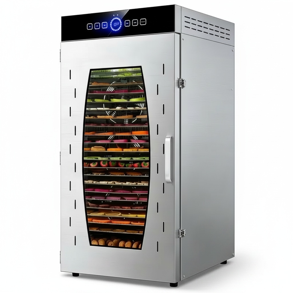 Dehydrator Tray Electric - 24-Fach Gewerblicher Lebensmittel-Dehydrator 1500W Edelstahl Jerky-Maschine