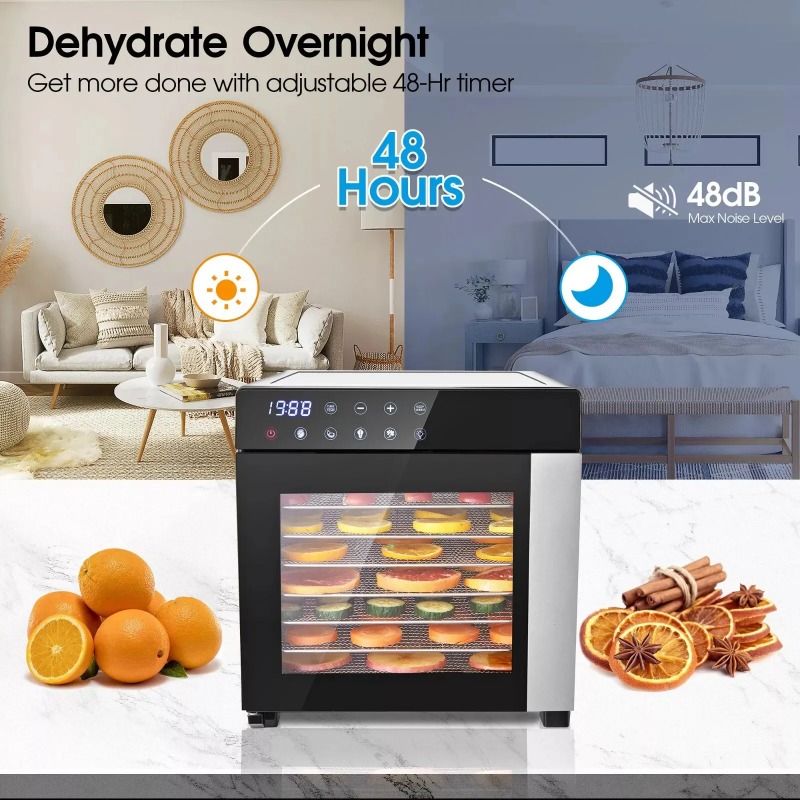 Edelstahl mit 8 Fächern, 600 W – Dehydrator Tray Electric Bewertung und Preis