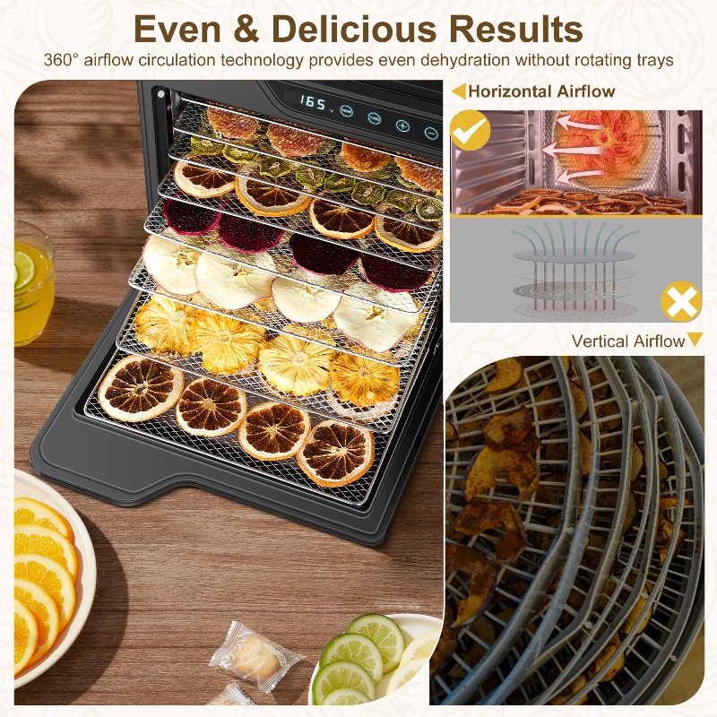 Edelstahl mit 8 Fächern, 625 W – Dehydrator Tray Electric Bewertung und Preis